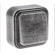 Выключатель "Элект", 6 А, 1 клавиша, наружный, цвет черный под серебро